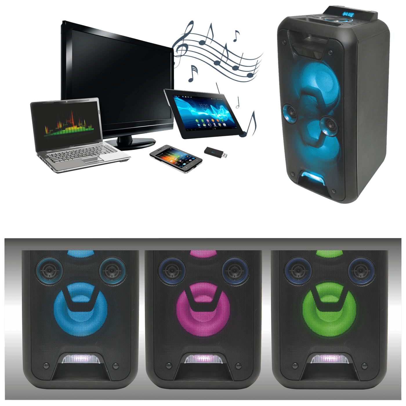 SAL Zvučnik bežični, Bluetooth, KARAOKE, 120 / 80W - PAR 220BT-2