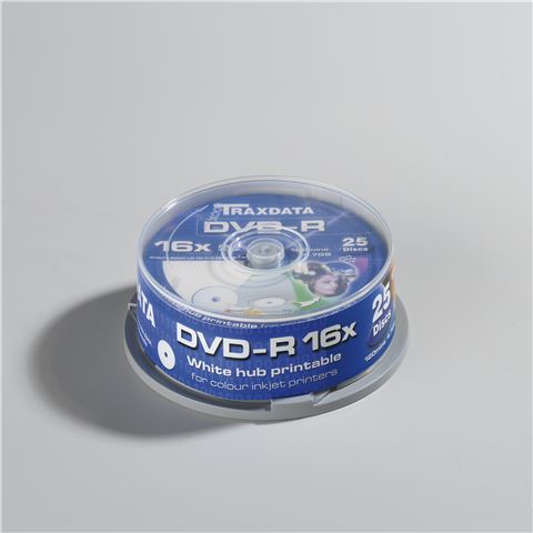 DVD-R TRAXDATA OPTIČKI MEDIJ 16X CAKE25 WHITE FULL PRINTABLE