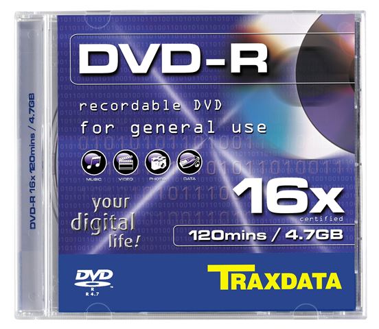 Optički medij TRAXDATA DVD-R 16X BOX 1