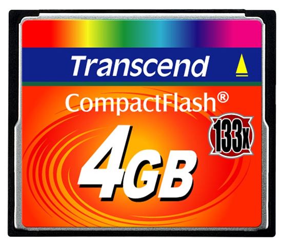 Memorijska kartica TRANSCEND CF 4GB 133X (format compactflash, kapacitet 4096 mb, brzina čitanja 50 mb/s, brzina pisanja 20 mb/s)-0