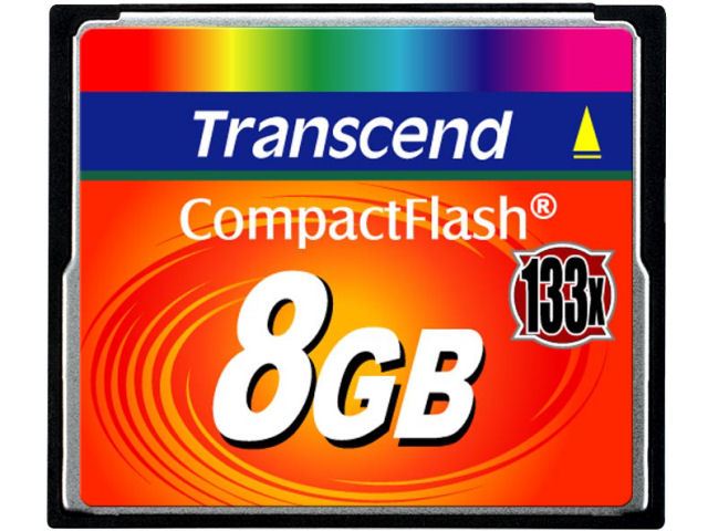 Memorijska kartica TRANSCEND 8GB 133X (format compactflash, kapacitet 8 gb, brzina čitanja 50 mb/s, brzina pisanja 20 mb/s)-0
