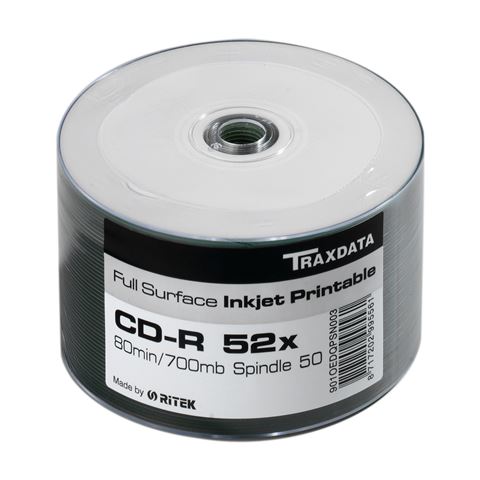 CD-R TRAXDATA CD-R80 SP50 FULL PRINT bijeli 1 kom