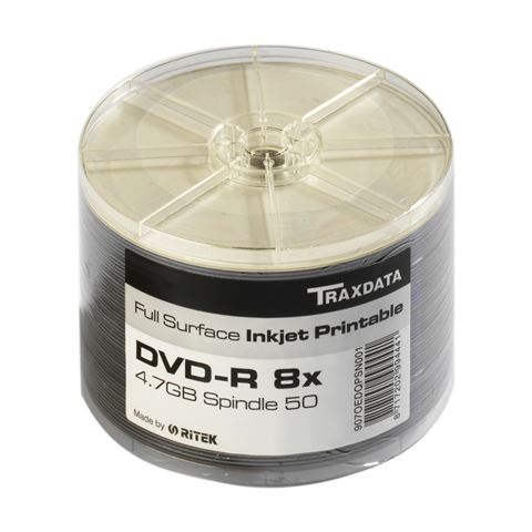 Optički medij TRAXDATA DVD-R 8X SPINDLE 50 WHITE FULL PRINTABLE HQ