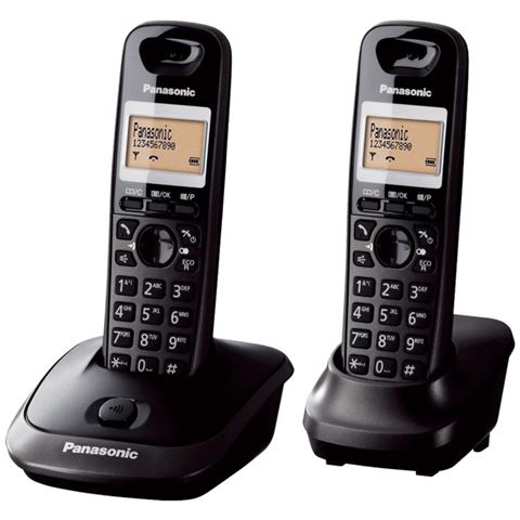 Telefon PANASONIC KX-TG2512FXT bežični sa dvije slušalice, DECT, 1,4" LCD, crna-0
