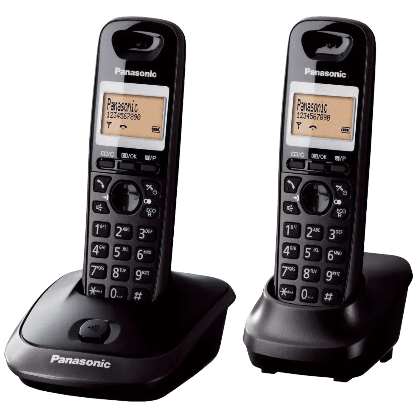 Telefon PANASONIC KX-TG2512FXT bežični sa dvije slušalice, DECT, 1,4" LCD, crna-1