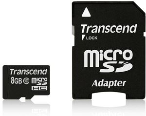 Memorijska kartica TRANSCEND SD MIKRO 8GB HC CLASS 10 (micro sdhc, kapacitet 8192 MB, brzina čitanja 16,95 MB/s, brzina pisanja 11,61 MB/s)-0