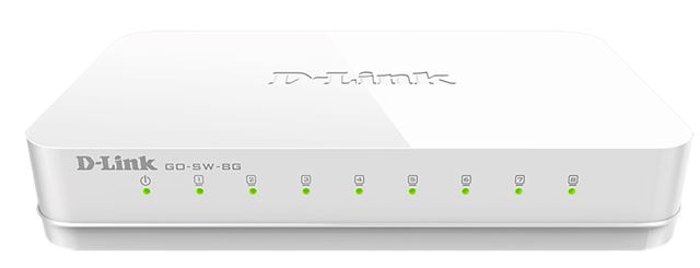 Switch D-LINK GO-SW-8G/E (8x 10/100/1000 Mbps, neupravljivi, desktop, fiksna konfiguracija, Layer 2)