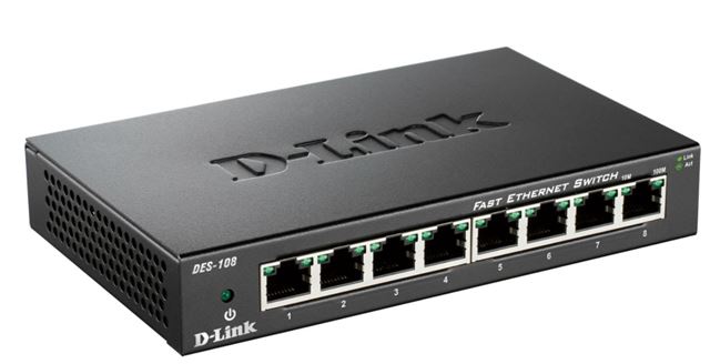 Switch D-LINK DES-108/E (8x 10/100Mbps, metalno kućište)