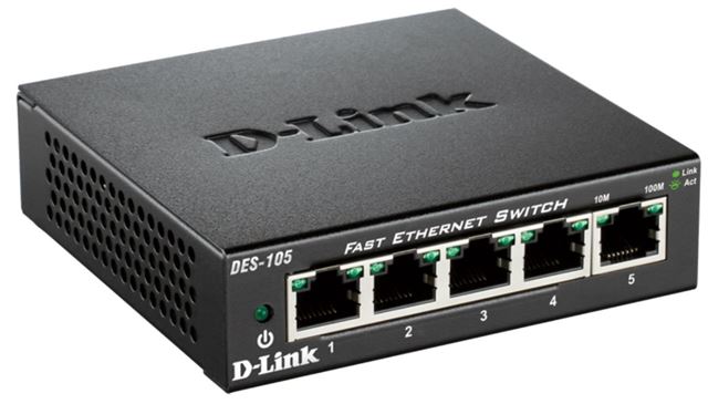 Switch D-LINK DES-105/E neupravljivi (5x 10/100Mbps, metalno kućište)-0