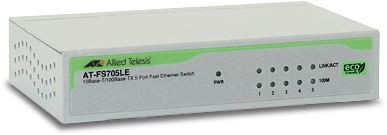 Prekidač ALLIED TELESIS AT-FS705LE (desktop, 5x10/100 Mbps, neupravljiv, metalno kućište, fanless, mogućnost montaže na zid)-0