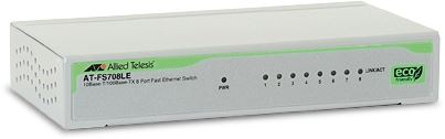 Prekidač ALLIED TELESIS AT-FS708LE (8x10/100 Mbps, neupravljiv, metalno kućište, fanless, desktop, mogućnost montaže na zid)-0
