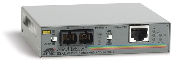 Media konverter ALLIED TELESIS AT-MC102XL-20 (ulazni priključak 10/100BaseT, izlazni priključak 100BaseFX, maksimalna udaljenost 2 km)-0