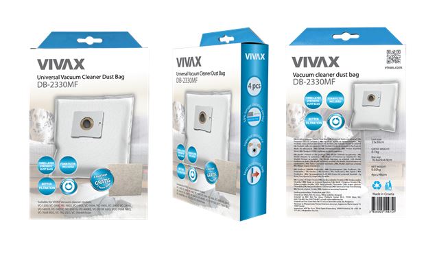Vrećice za usisavač VIVAX HOME sintetičke (4 kom) + filter DB