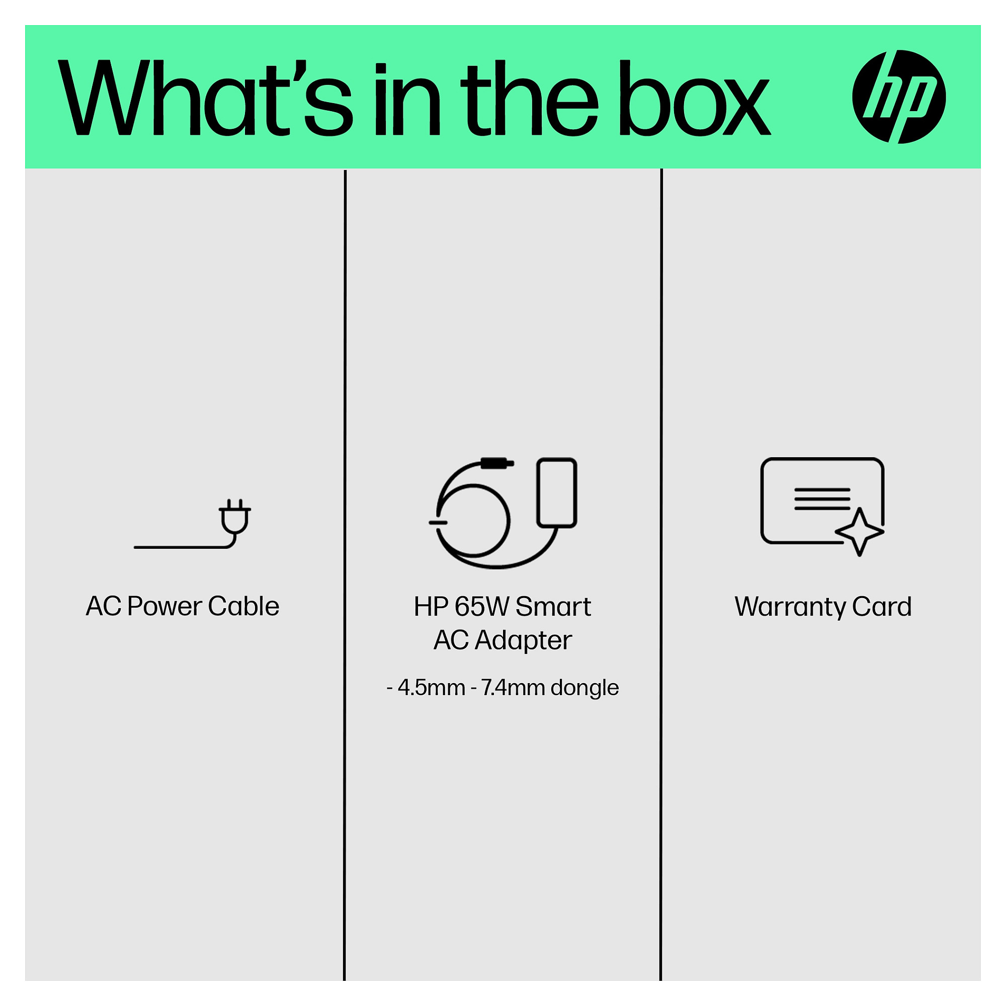 HP 65W Smart AC Adapter H6Y89AA-9