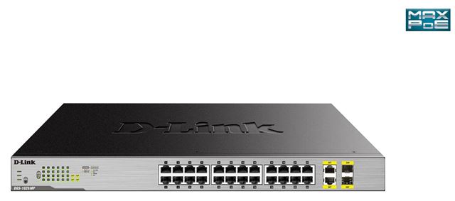Switch D-LINK DGS-1026MP (24x 10/100/1000BASE-T ports, 2x 10/100/1000BASE-T/SFP combo ports, rackmount, Layer 2, unamanaged)