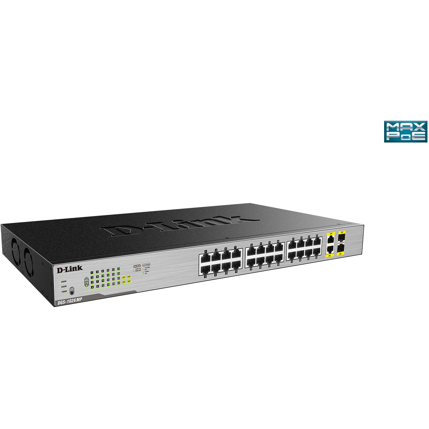 Switch D-LINK DGS-1026MP (24x 10/100/1000BASE-T ports, 2x 10/100/1000BASE-T/SFP combo ports, rackmount, Layer 2, unamanaged)-3