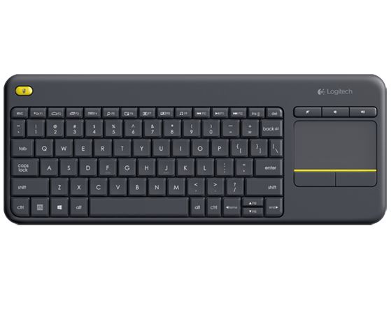 Tipkovnica LOGITECH K400+ touchpad (bežična, membranska crna)