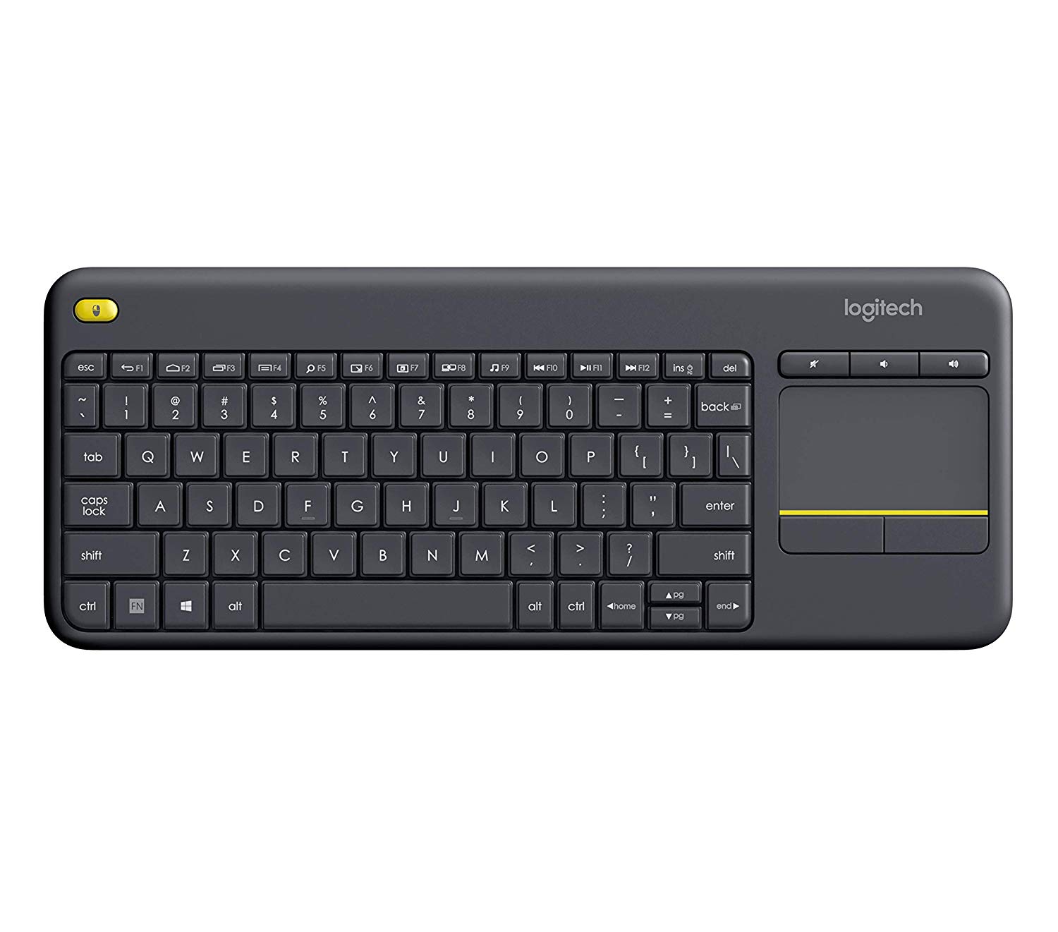 Tipkovnica LOGITECH K400+ touchpad (bežična, membranska crna)-0