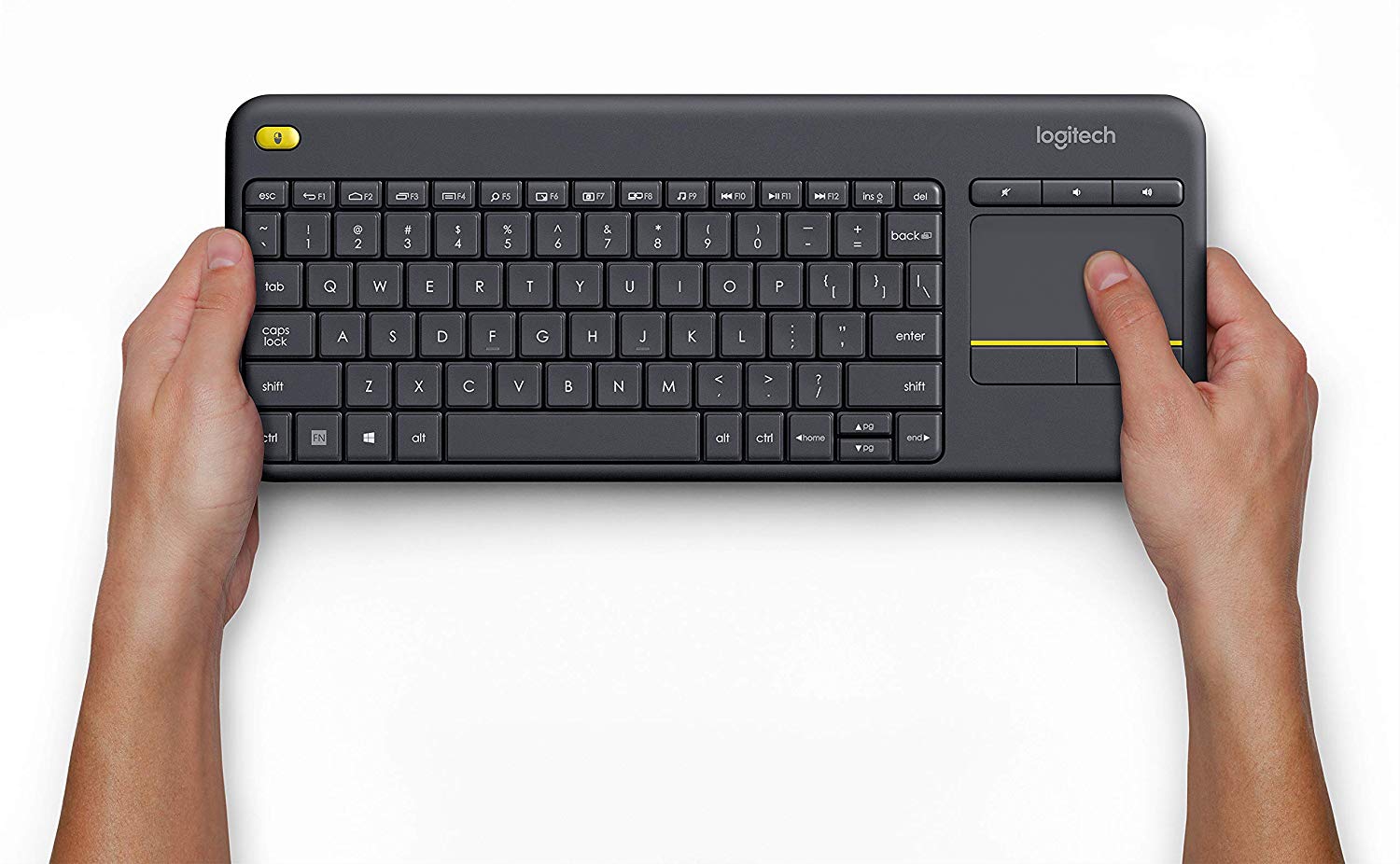 Tipkovnica LOGITECH K400+ touchpad (bežična, membranska crna)-2