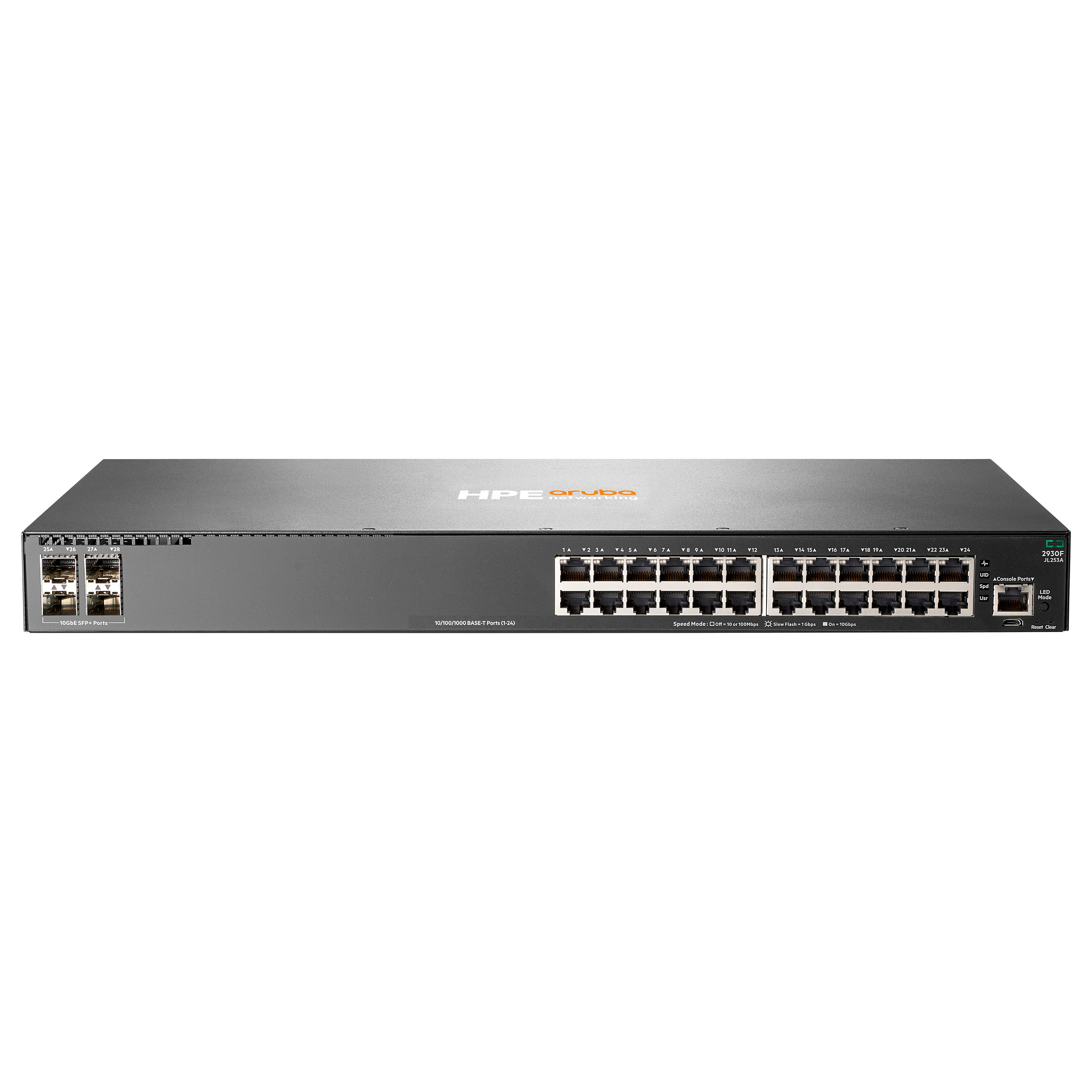 Prekidač HPE SWITCH ARUBA 2930F 24G 4SFP+ (24 RJ-45 autosensing 10/100/1000 ports, 4 SFP+ 1/10GbE ports, managed, rackmount, layer 3)-0