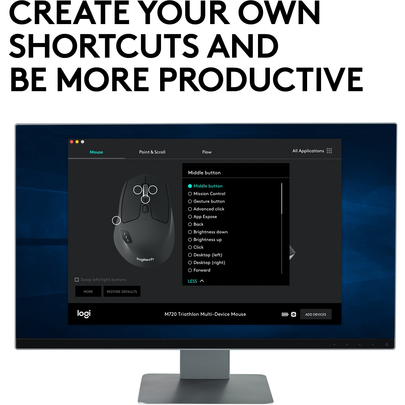 Miš LOGITECH M720 Triathlon (bluetooth, bežični)-11