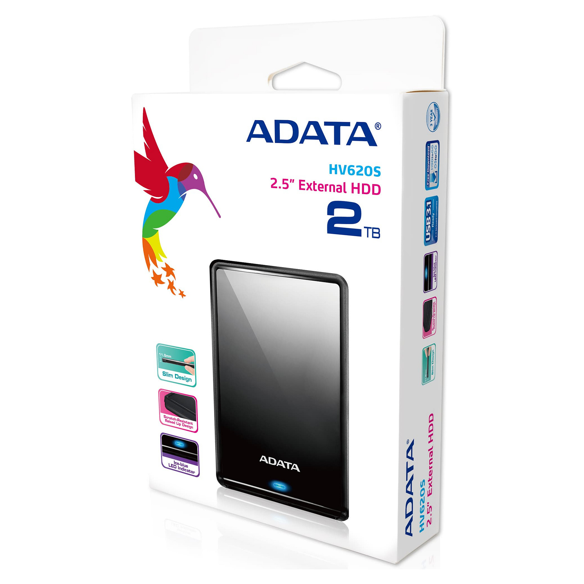 Vanjski tvrdi disk ADATA HV620S Slim 2TB USB 3.2 crna-8