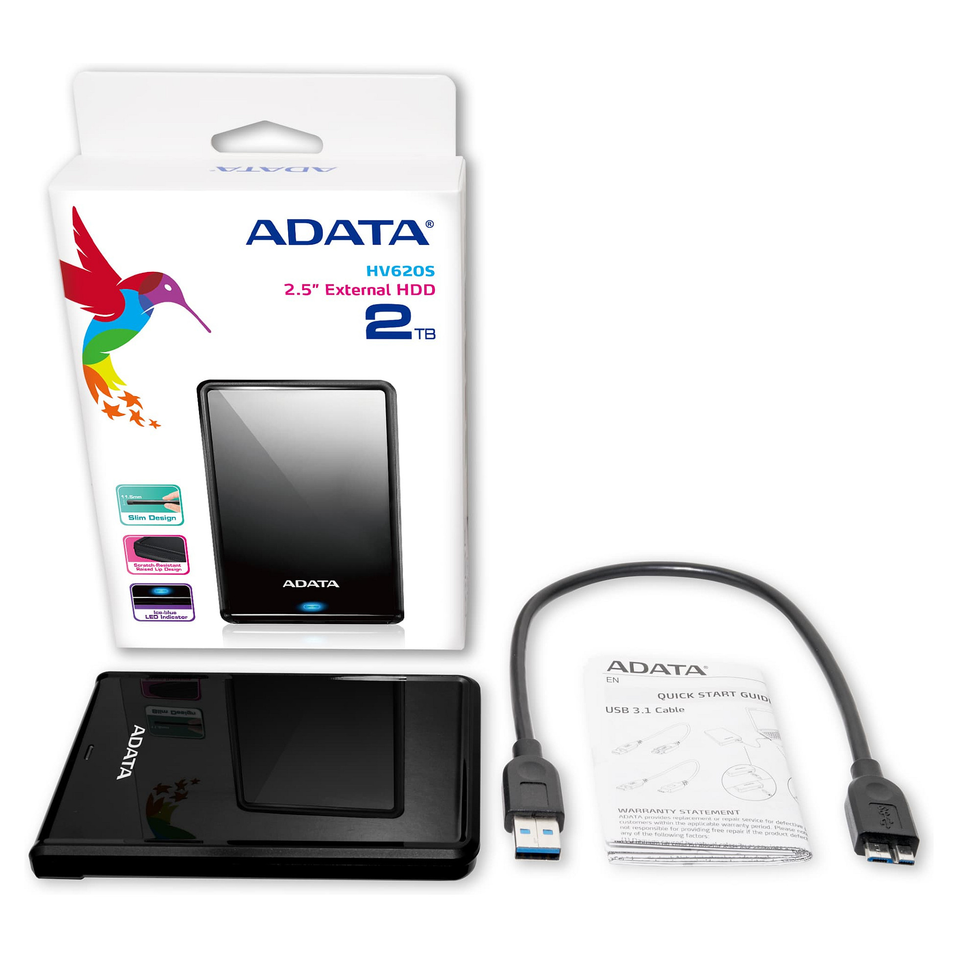 Vanjski tvrdi disk ADATA HV620S Slim 2TB USB 3.2 crna-9