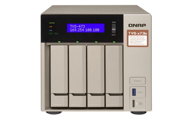 Storage QNAP NAS TVS-473e-4G (amd r-series rx-421bd quad-core 2.1 ghz, 4 gb ddr4, 0 hdd max 4x 2.5''/3.5'' sata hdd, jbod raid 0/1/5/6/10, 4x usb 3.0, 4x rj45)-0