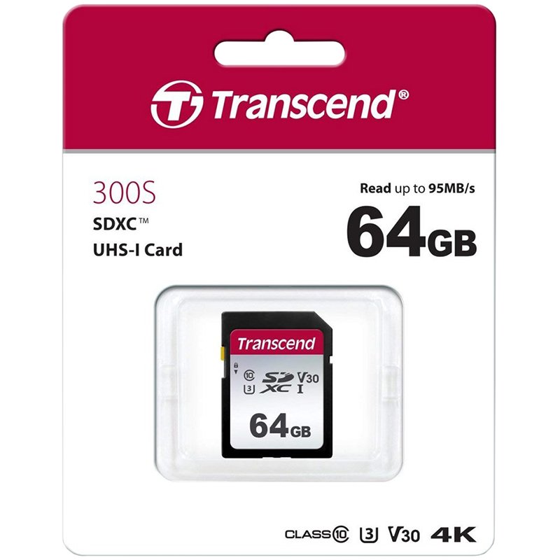 Memorijska kartica TRANSCEND TS64GSDC300S (64gb, sdxc, class 10, u3, v30)-0