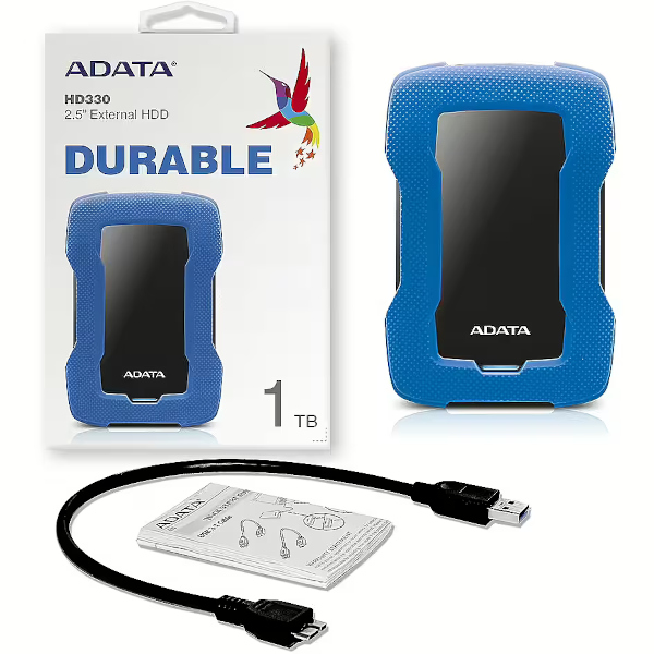 Vanjski hard disk ADATA 1TB HD330 USB 3.1 Durable crno/Plavi-1