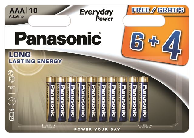 Baterija PANASONIC AAA LR03EPS/10BW 6+4F Everyday power-0