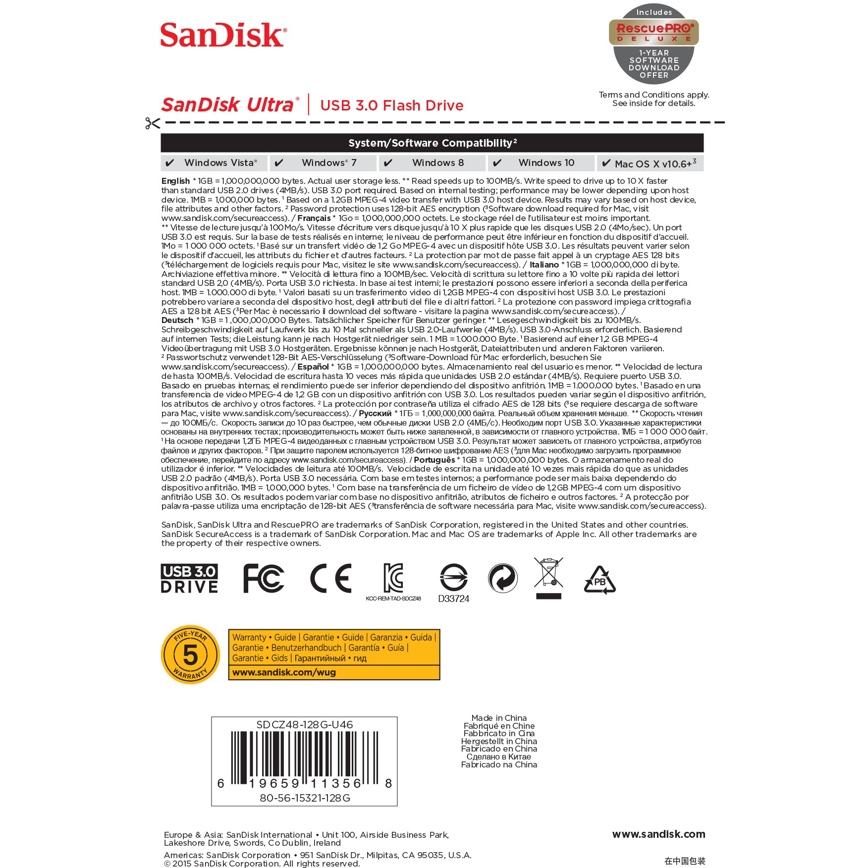 USB memorija Sandisk Ultra USB 3.0 crna 128GB-12