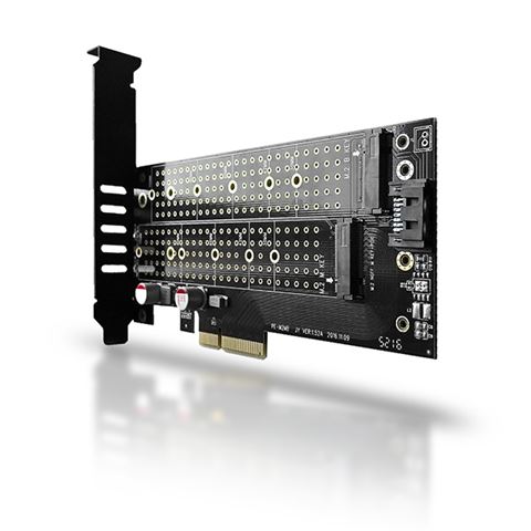 AXAGON PCEM2-D PCI-E 3.0 4x - DUAL M.2 SSD (NVMe + SATA, Sučelje PCIe x4, 1x M.2 NVMe M-key + 1 x M.2 NGFF (SATA) B-key)-0