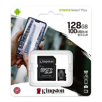 Kingston 128GB microSDXC Canvas Select Plus 100R A1 C10 Card + ADP EAN: 740617298703-1