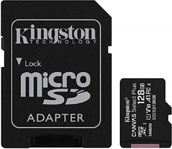 Kingston 128GB microSDXC Canvas Select Plus 100R A1 C10 Card + ADP EAN: 740617298703-4