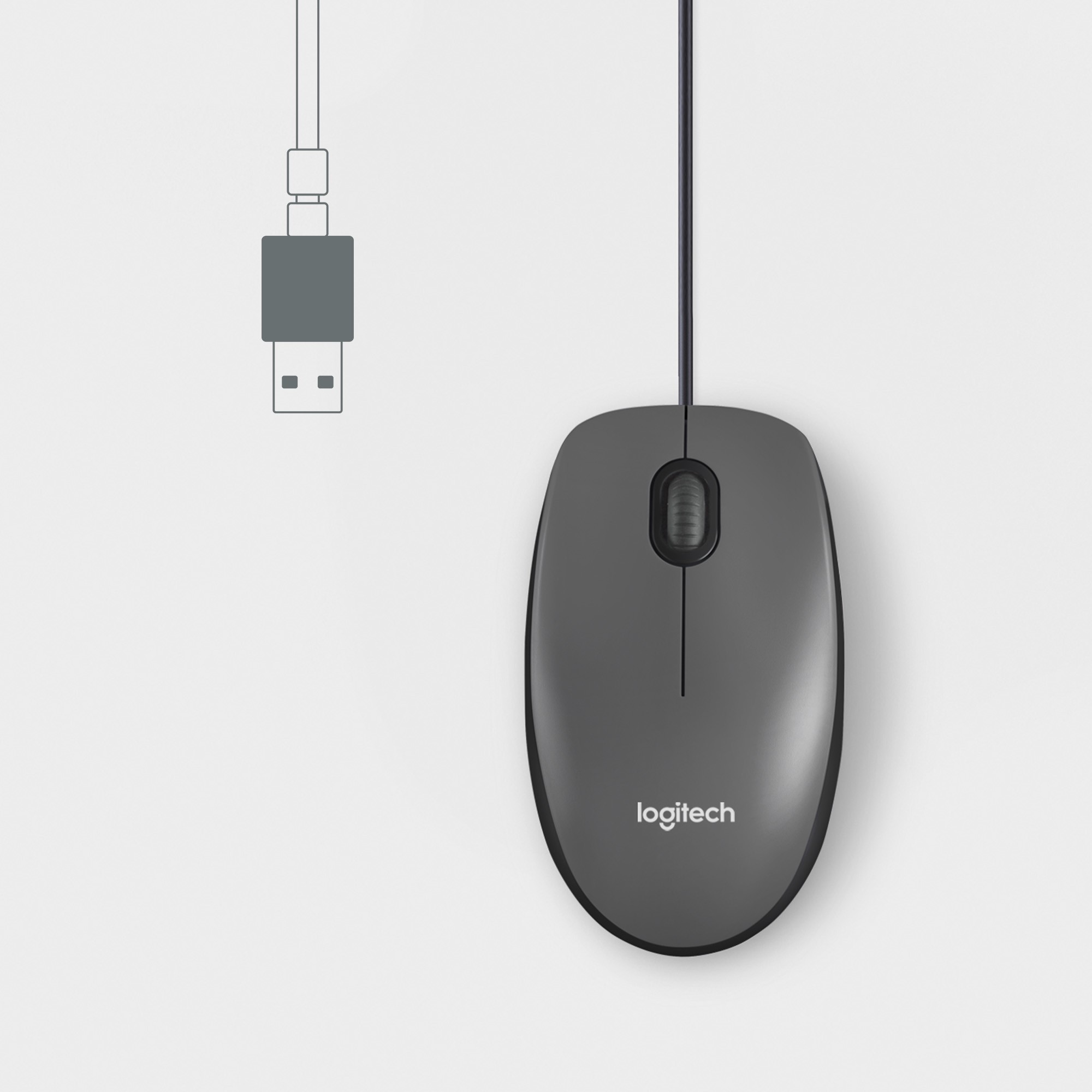 Miš žični Logitech M100 Crni-11