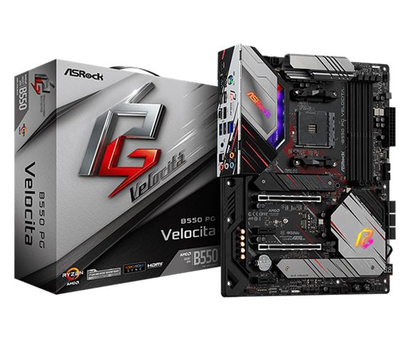 MBO ASROCK B550 PG VELOCITA (am4, ddr4, 4 utora, 2133-4133 mhz, pci-e 3.0 x16 1, sata3 6, raid 0,1, 8-kanalni audio, 1x 10/100/1000 ethernet, usb 2.0 2, atx, m.2 2, usb 3.1 4)-0