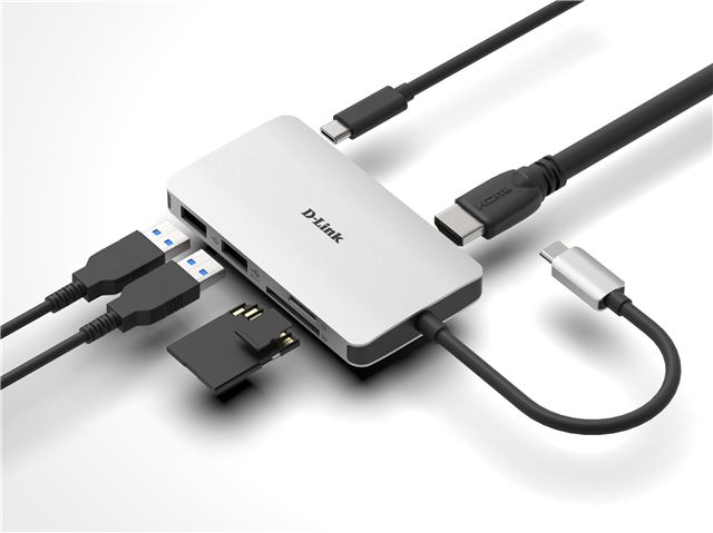USB-C HUB D-LINK DUB-M610 (6-in-1, HDMI do 4K, USB-C, USB 3.0, čitač kartica)-0
