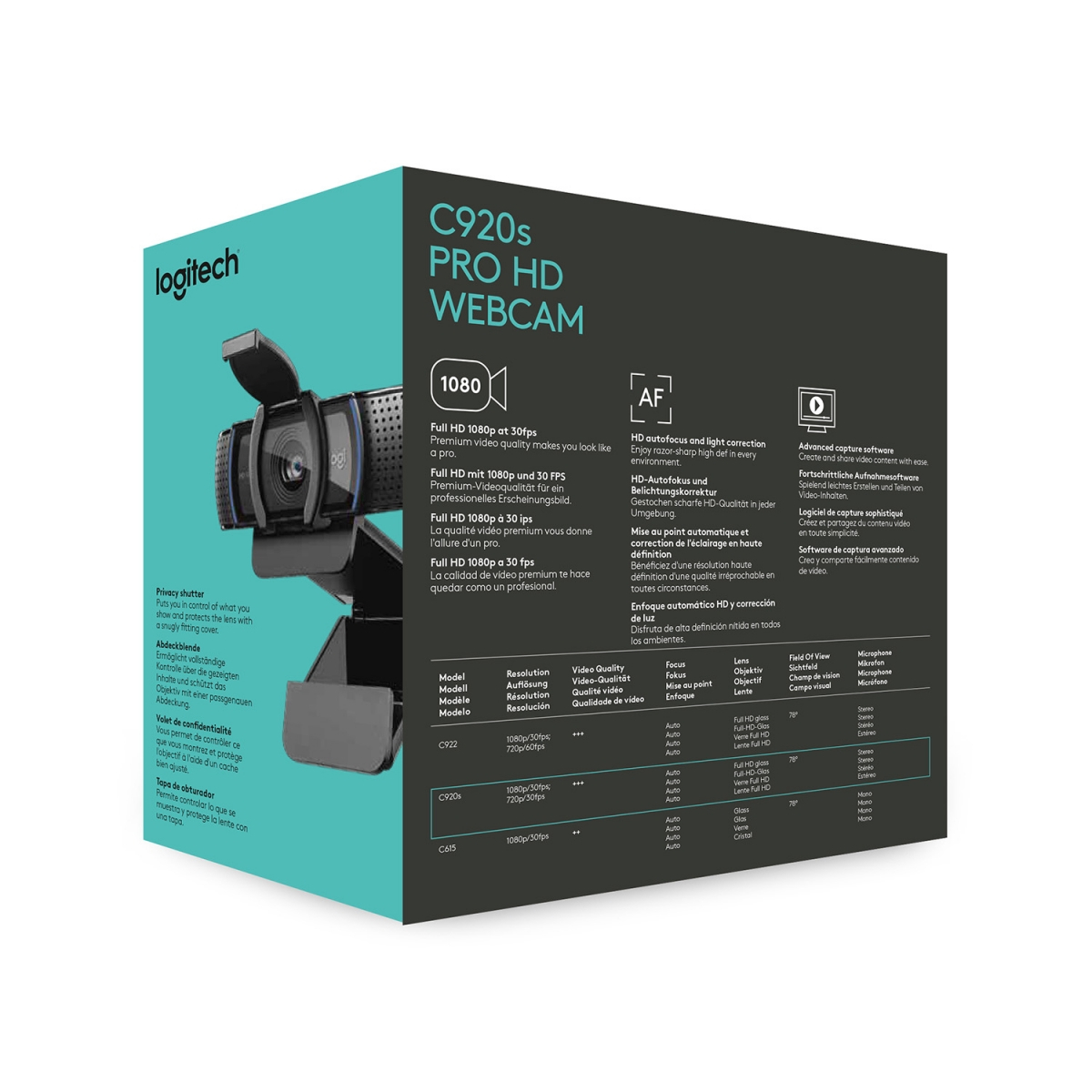 WEB kamera Logitech C920S HD Pro-7