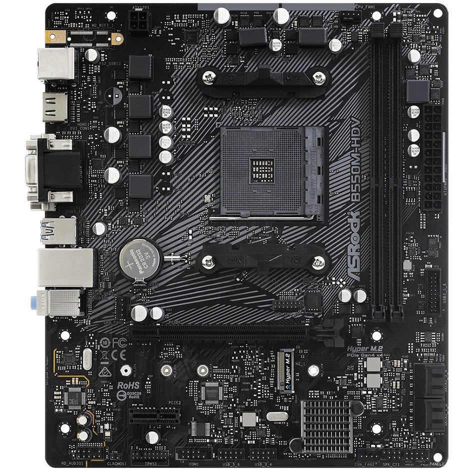 ASROCK MB (AM4, B550, 2xDDR4,1xPCIe x16,1xPCI Ex1, 6xSATA3 , M.2, DP,HDMI,DVI, USB 3.2) ATX-4