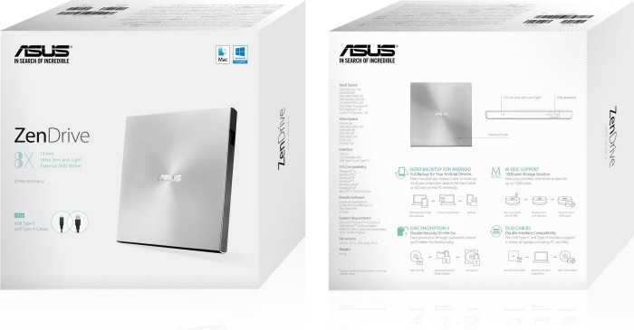 Eksterni optički uređaj ASUS SDRW-08U9M-U ZenDrive External (srebrni)-6