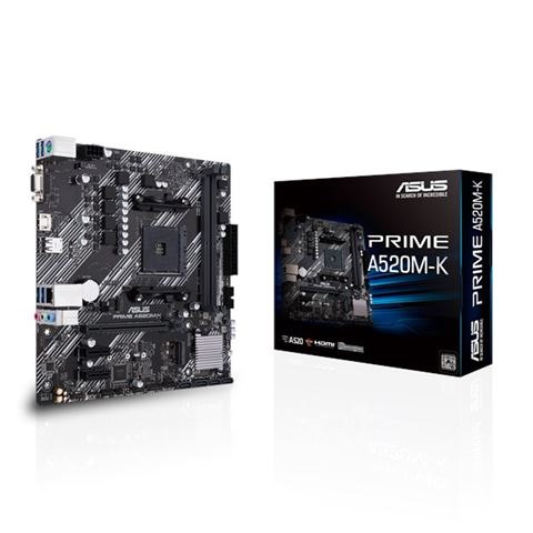 Matična ploča ASUS PRIME A520M-K AM4, DDR4, 2 utora, 2133 - 4600MHz, PCIe 3.0 x16, SATA3 4