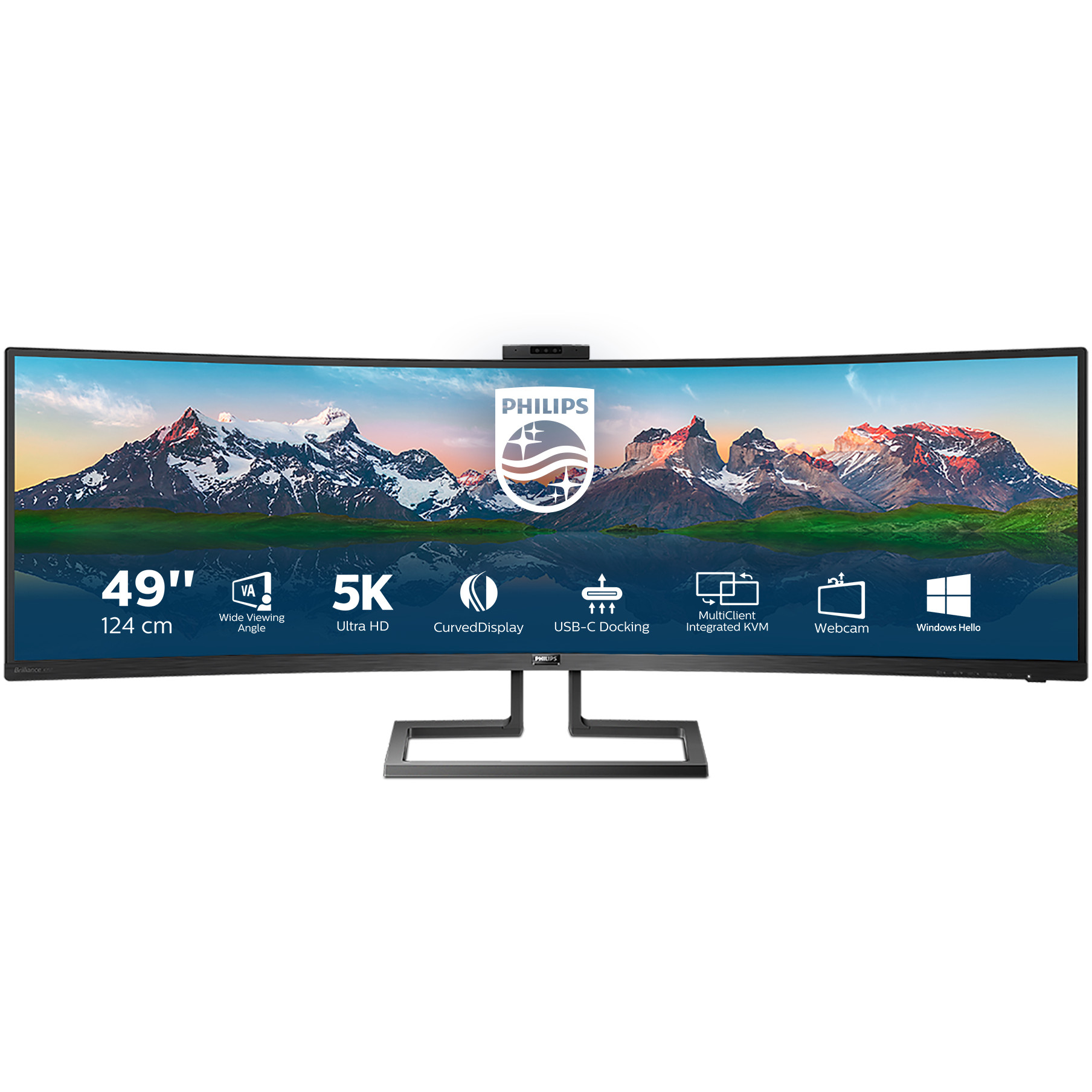 Monitor PHILIPS 499P9H Brilliance SuperWide (49",FullHD,60Hz,VA,zakrivljeni)-7