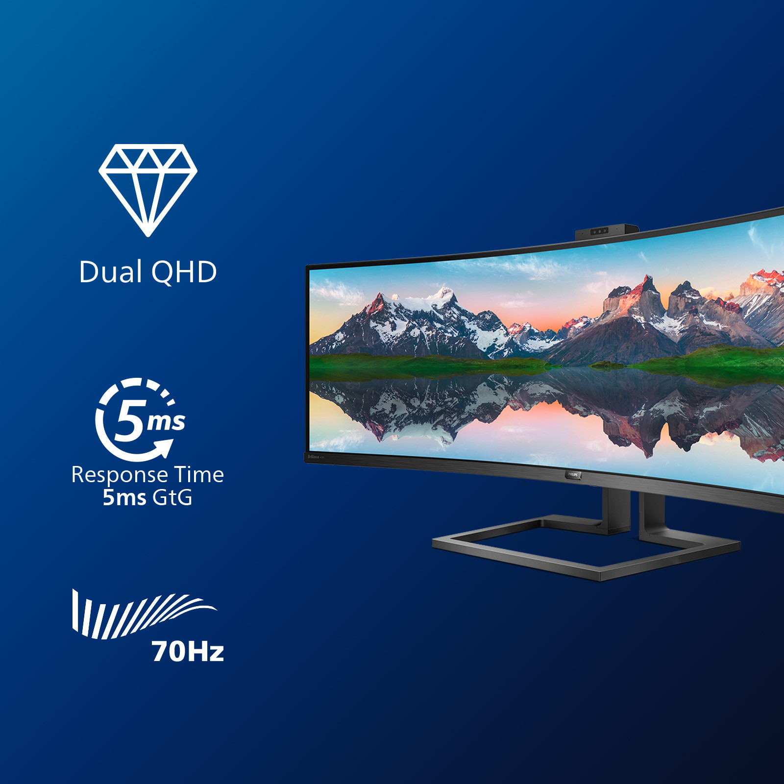 Monitor PHILIPS 499P9H Brilliance SuperWide (49",FullHD,60Hz,VA,zakrivljeni)-8