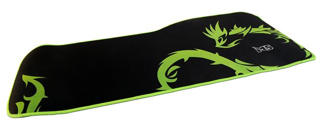 Podloga TERIS L100 (crna s zelenim, platnena gornja strana, anti-slip donja strana, prošiveni rubovi, dimenzije 79,5 x 34,0 x 0,5 cm)-0