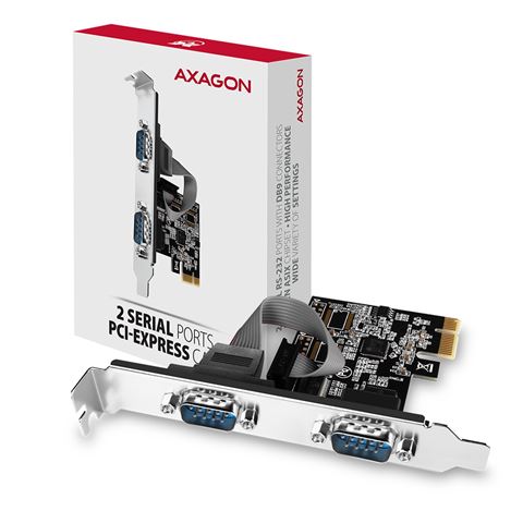 PCI-Express Adapter AXAGON PCEA-S2N (2x Serial Port, LP limić, chip ASIX AX99100)-0