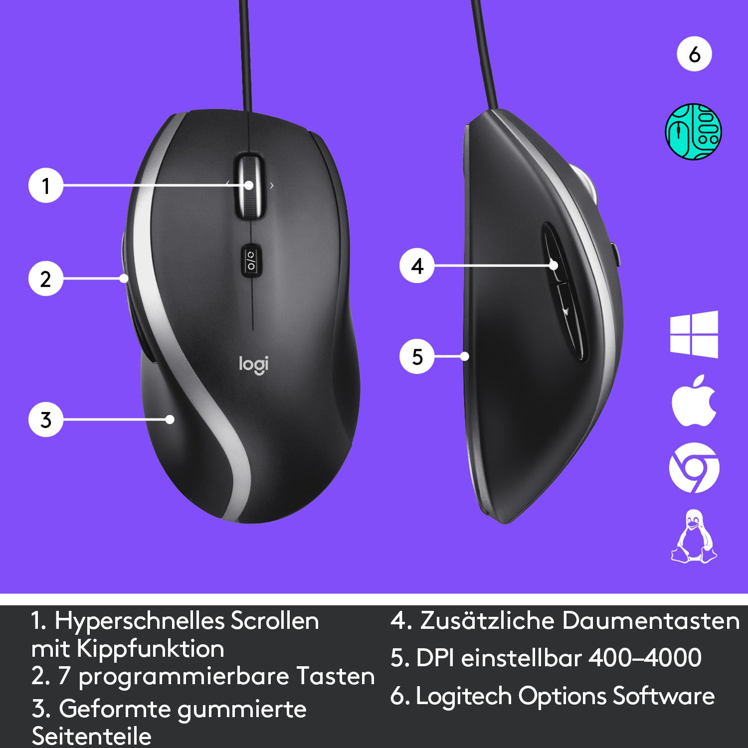 Miš žični Logitech M500s Advanced optički-21