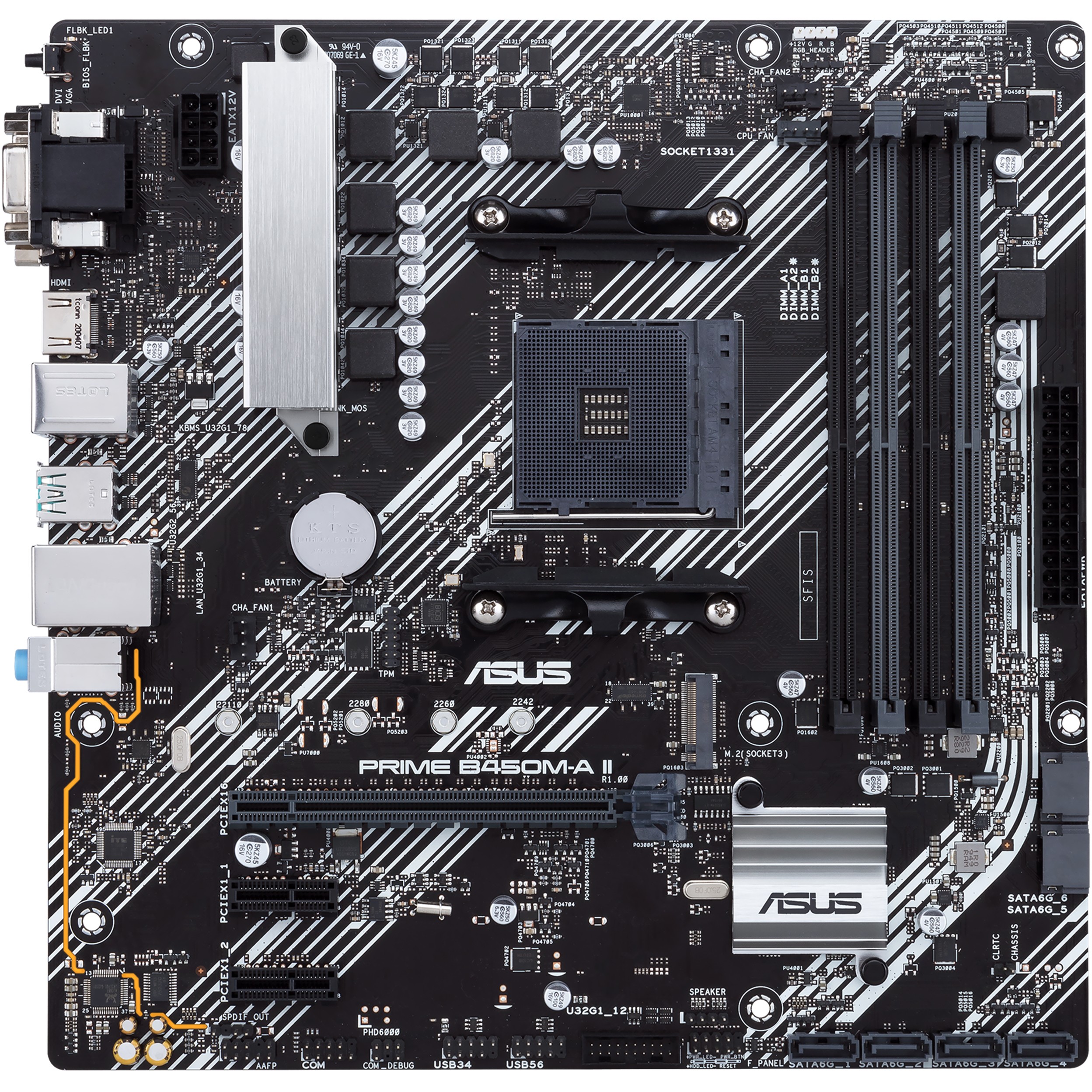 Matična ploča MBO AM4 ASUS PRIME B450M-A II (mATX, AMD B450, DDR4, 128 GB, 2133 - 4400 MHz)-2