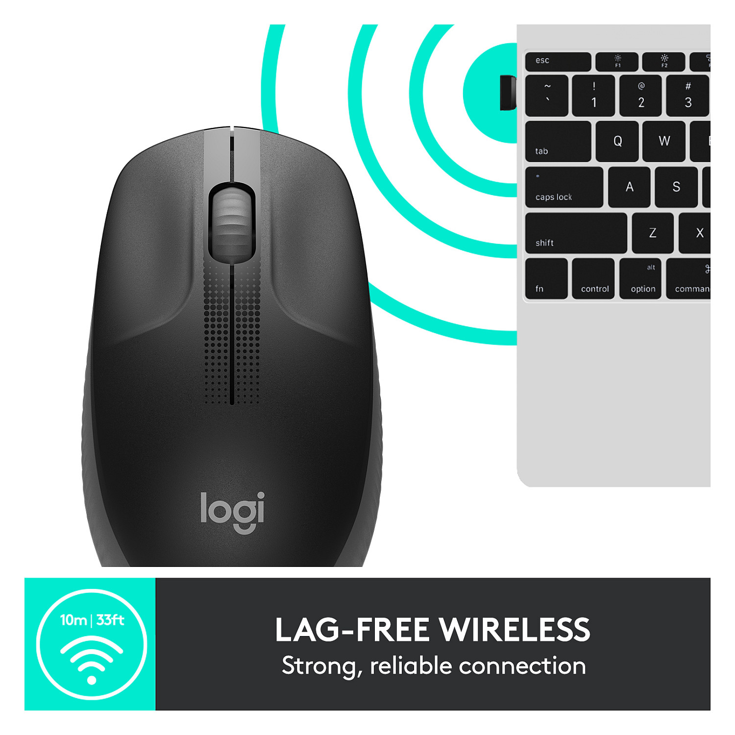 Miš bežični Logitech M190 Crni-22