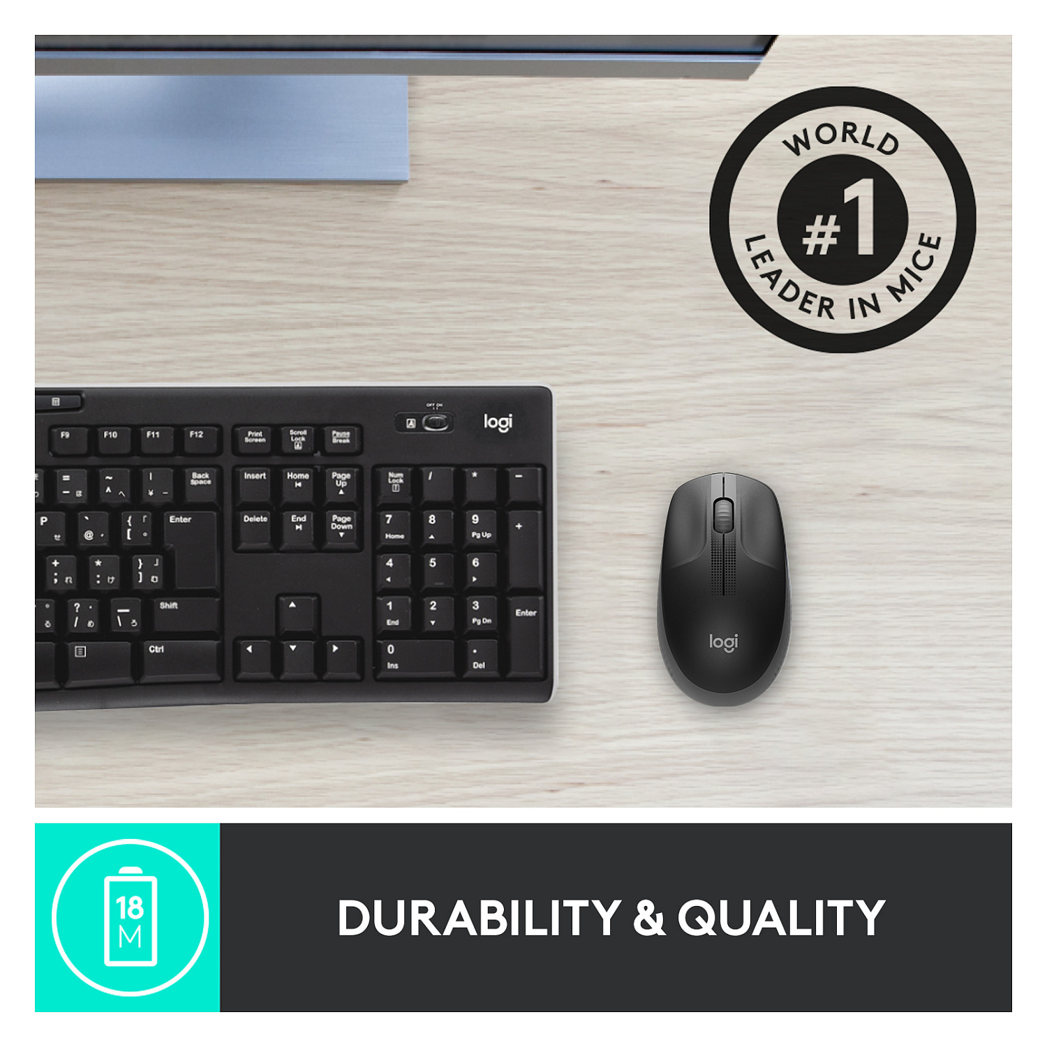 Miš bežični Logitech M190 Crni-24